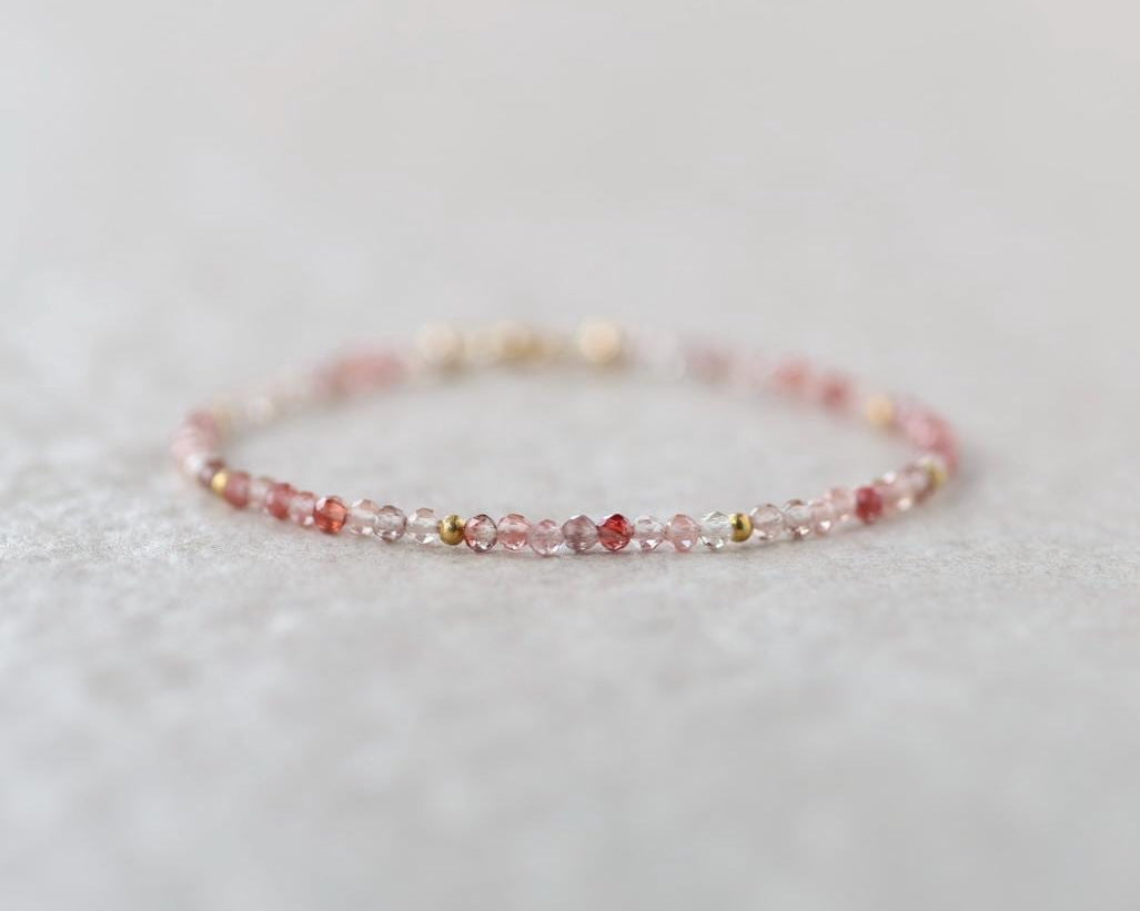 Tiny Andesine Bracelet Dainty Gemstone Beaded Bracelet Crystal Minimalist Jewelry Stacking Healing Birthday Gift for Bridesmaid Wife Host