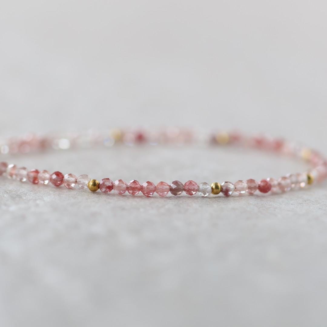 Tiny Andesine Bracelet Dainty Gemstone Beaded Bracelet Crystal Minimalist Jewelry Stacking Healing Birthday Gift for Bridesmaid Wife Host