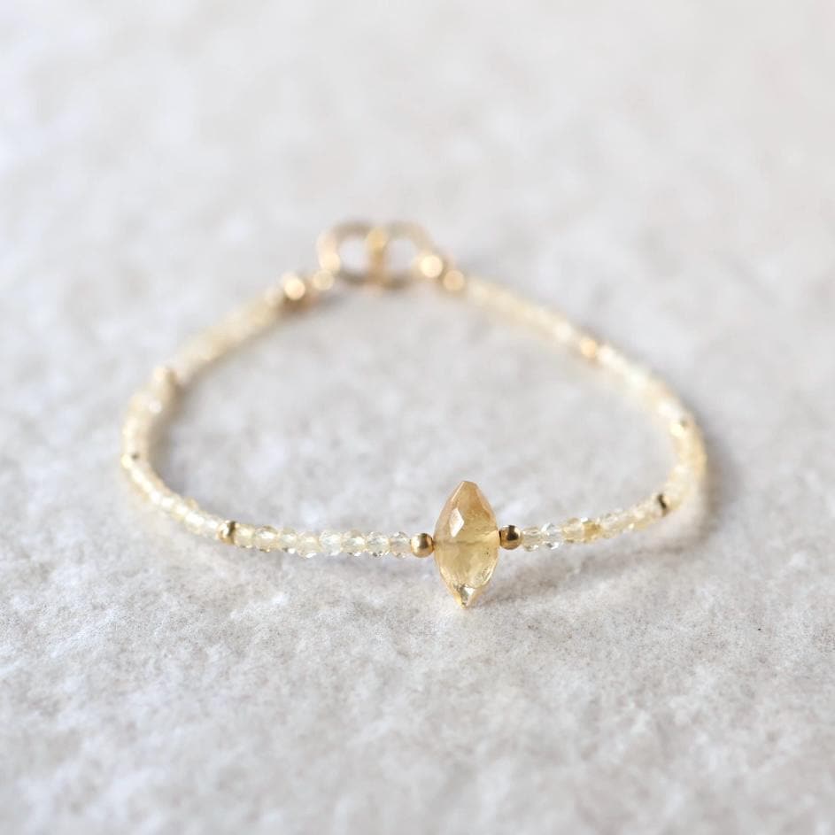 Dainty Citrine Beaded Bracelet