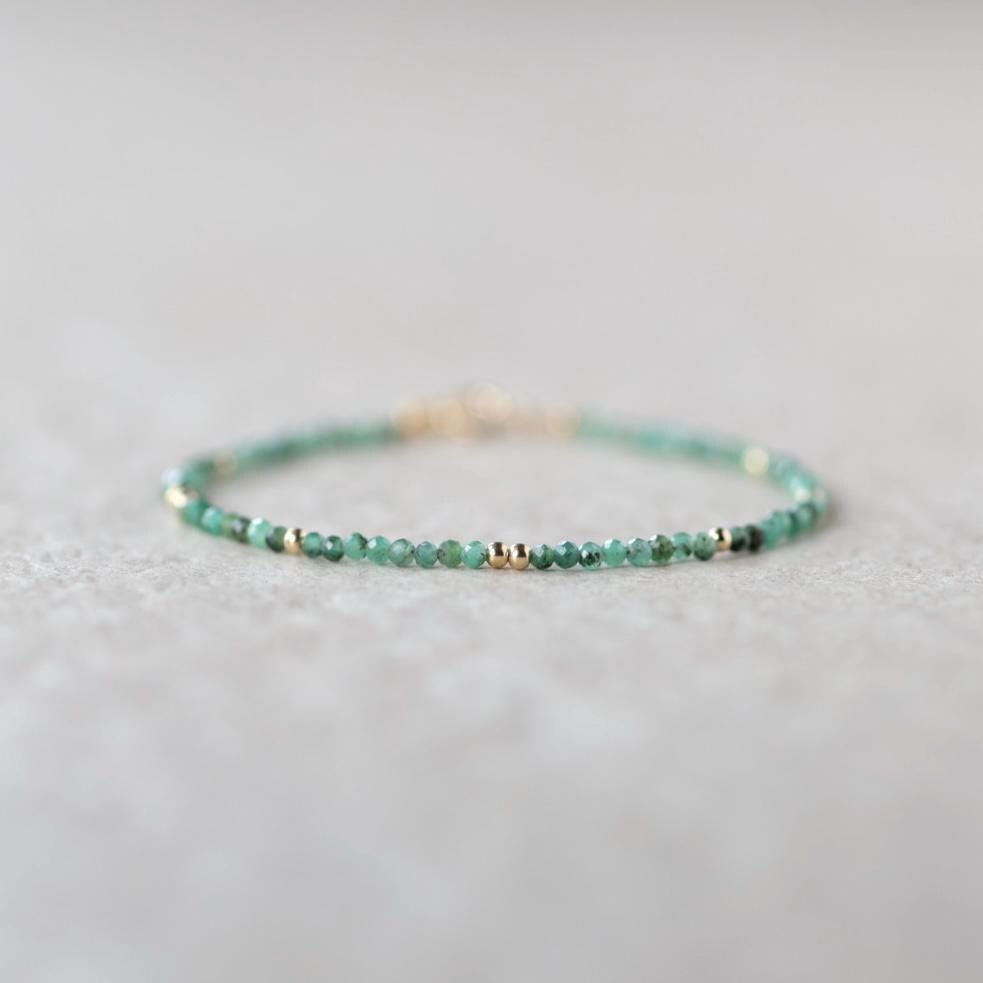 TinyNatural Emerald Beaded Bracelet