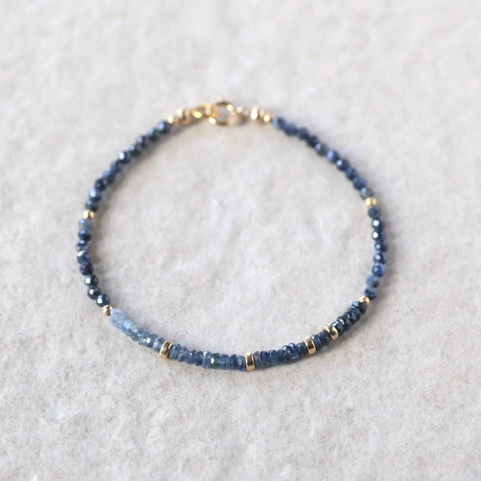 Dainty Ombre Blue Sapphire Bracelet
