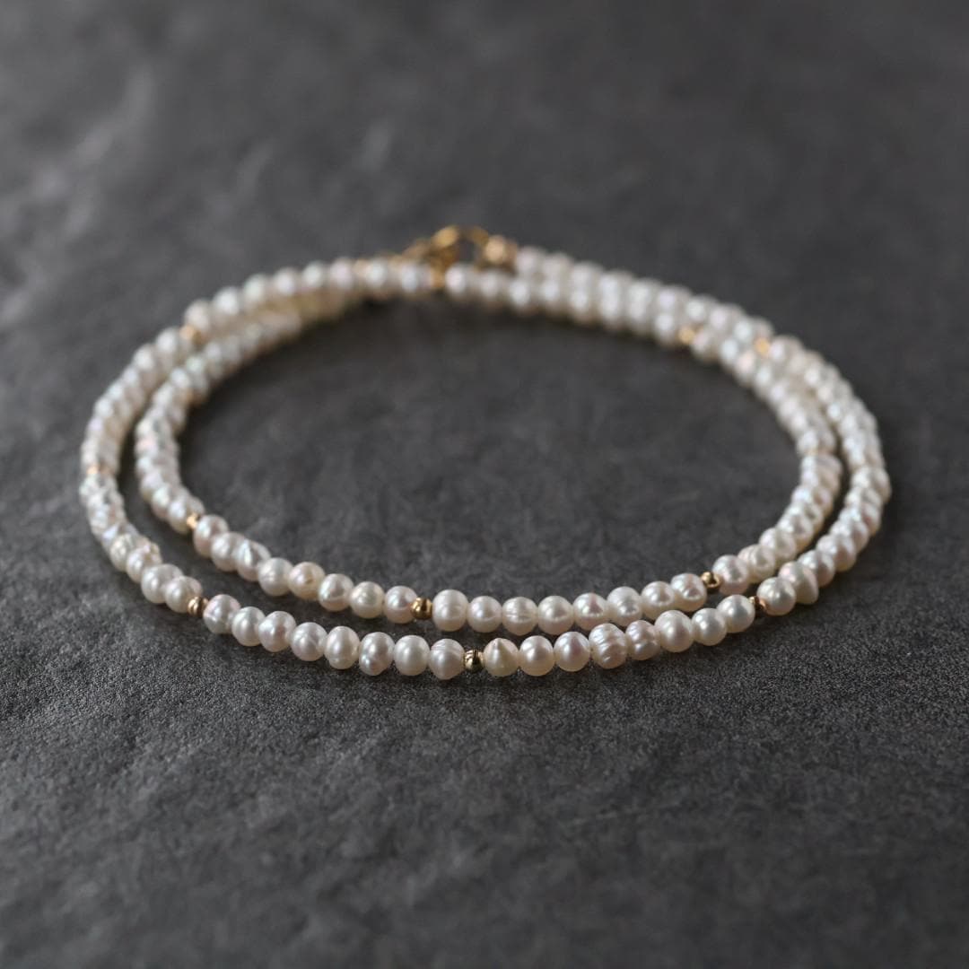 Dainty Pearl Necklace Beaded Pearl Choker Layering Natural Pearl Simple Necklace Minimalist Jewelry Gift June Birthstone Mom Wife Bridesmaid