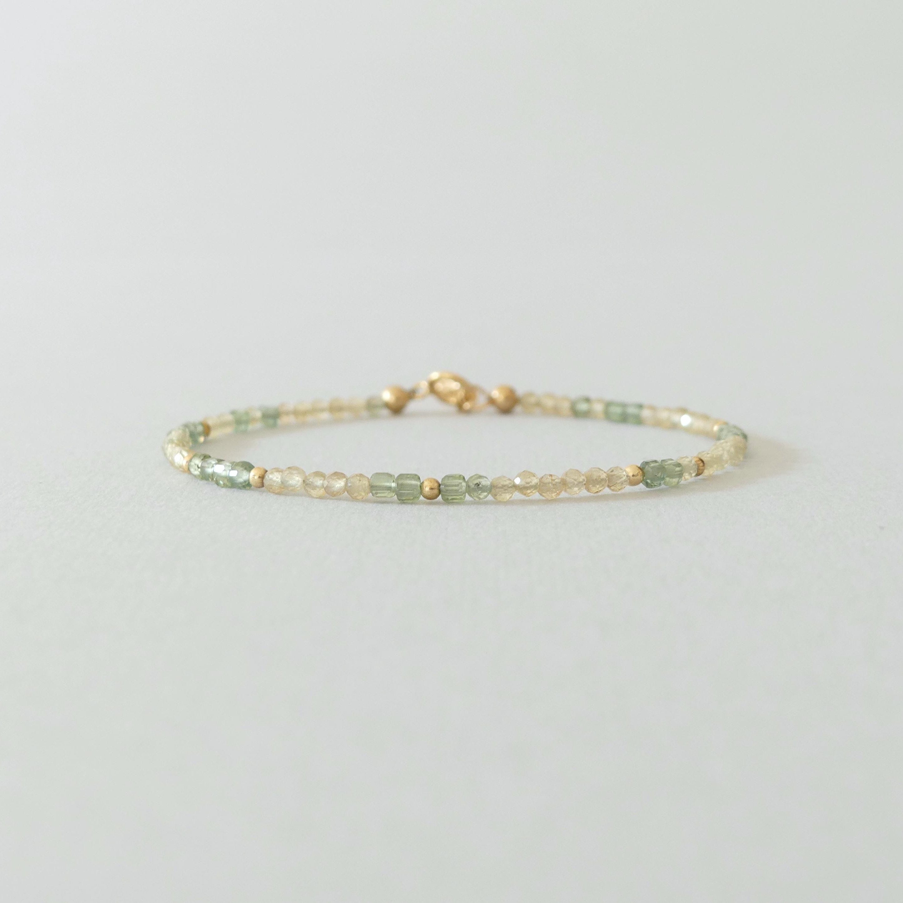 Dainty Yellow and Green Apatite Bracelet