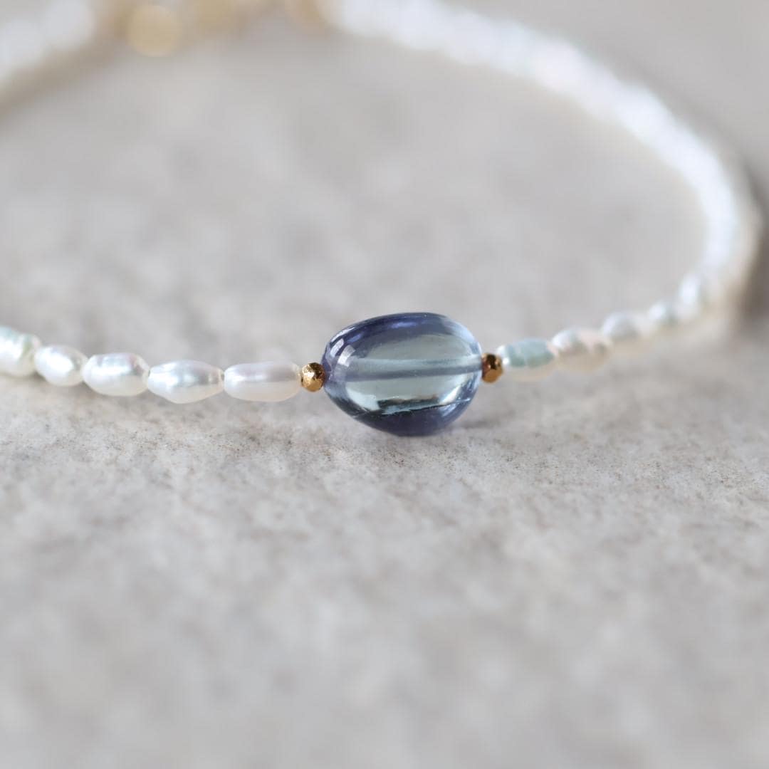 Tiny Alexandrite Bracelet Dainty Pearl Gemstone Beaded Jewelry Minimalist Stacking Bracelet Skinny June Birthstone Gift Bridesmaid Mom
