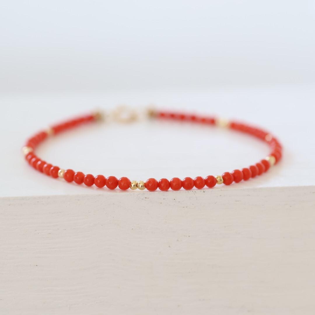Dainty Italian Coral Bracelet