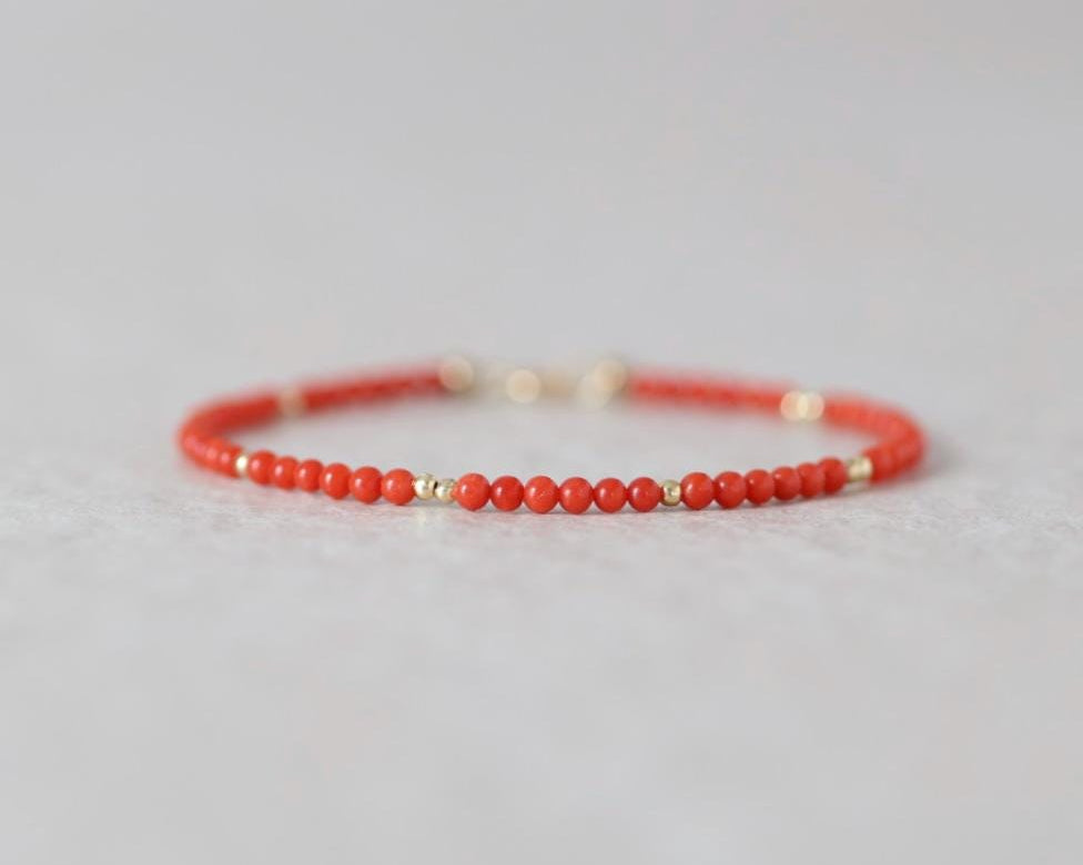 Dainty Italian Coral Bracelet
