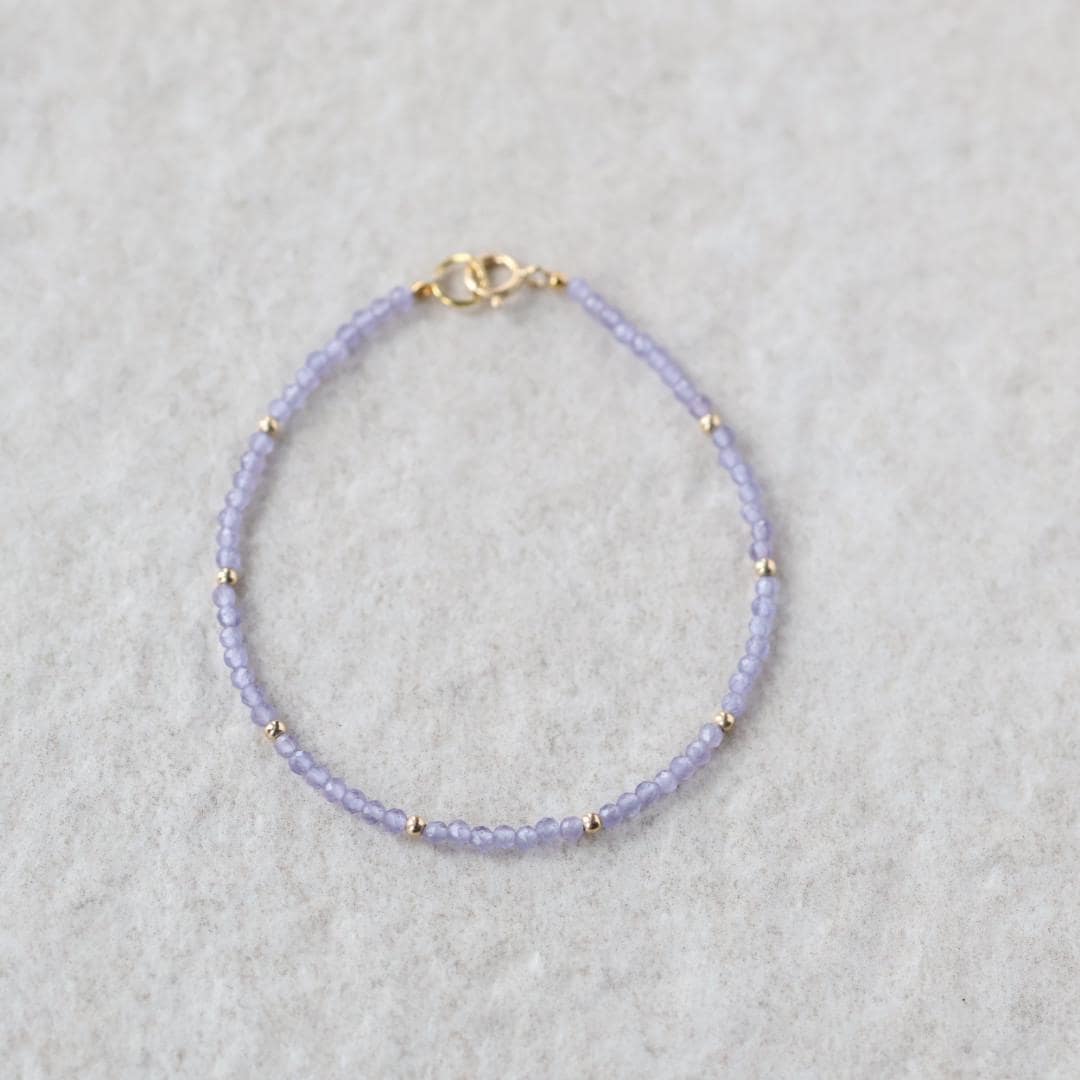 Tiny Lavender Quartz Bracelet Dainty Quartz Jewelry Minimalist Gemstone Beaded Lilac Bracelet Gold Filled Gift Bridesmaid Wife Girlfriend