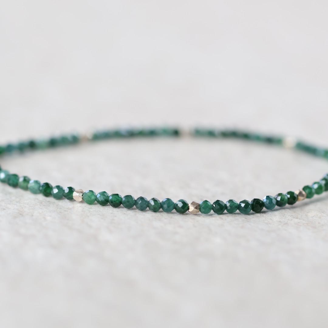 Natural Guatemala Jade Bracelet with Silver Heart Charm