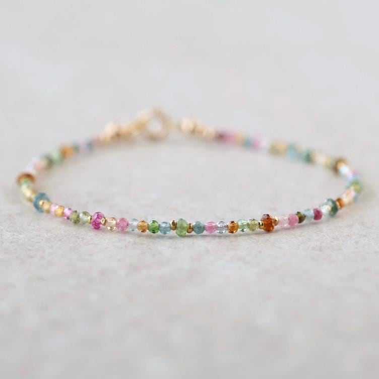 Tiny Watermelon Tourmaline Bracelet