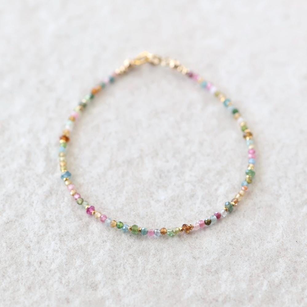 Tiny Watermelon Tourmaline Bracelet