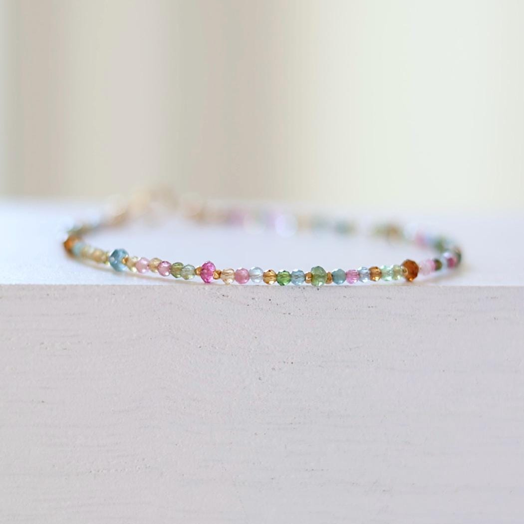 Tiny Watermelon Tourmaline Bracelet