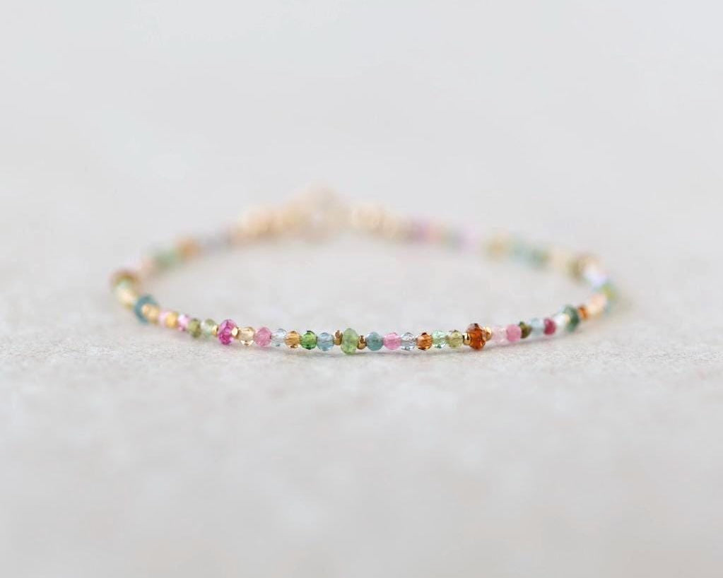 Tiny Watermelon Tourmaline Bracelet
