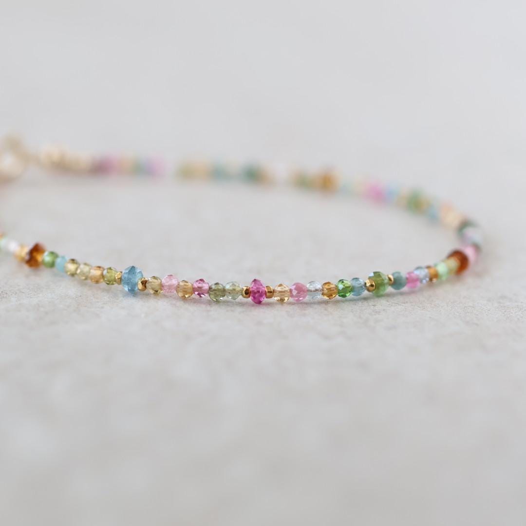 Tiny Watermelon Tourmaline Bracelet