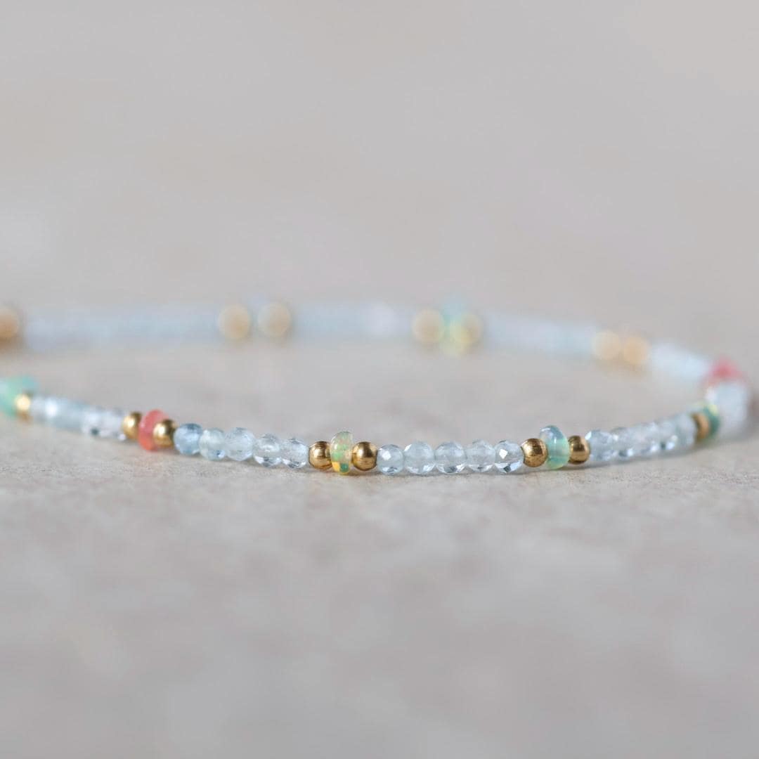 Tiny Pastel Opal and Aquamarine Bracelet