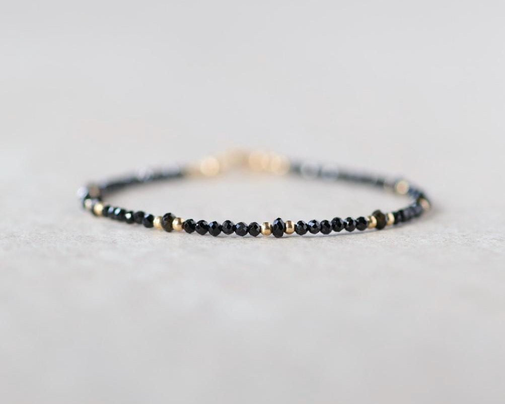 Tiny Black Tourmaline Bracelet