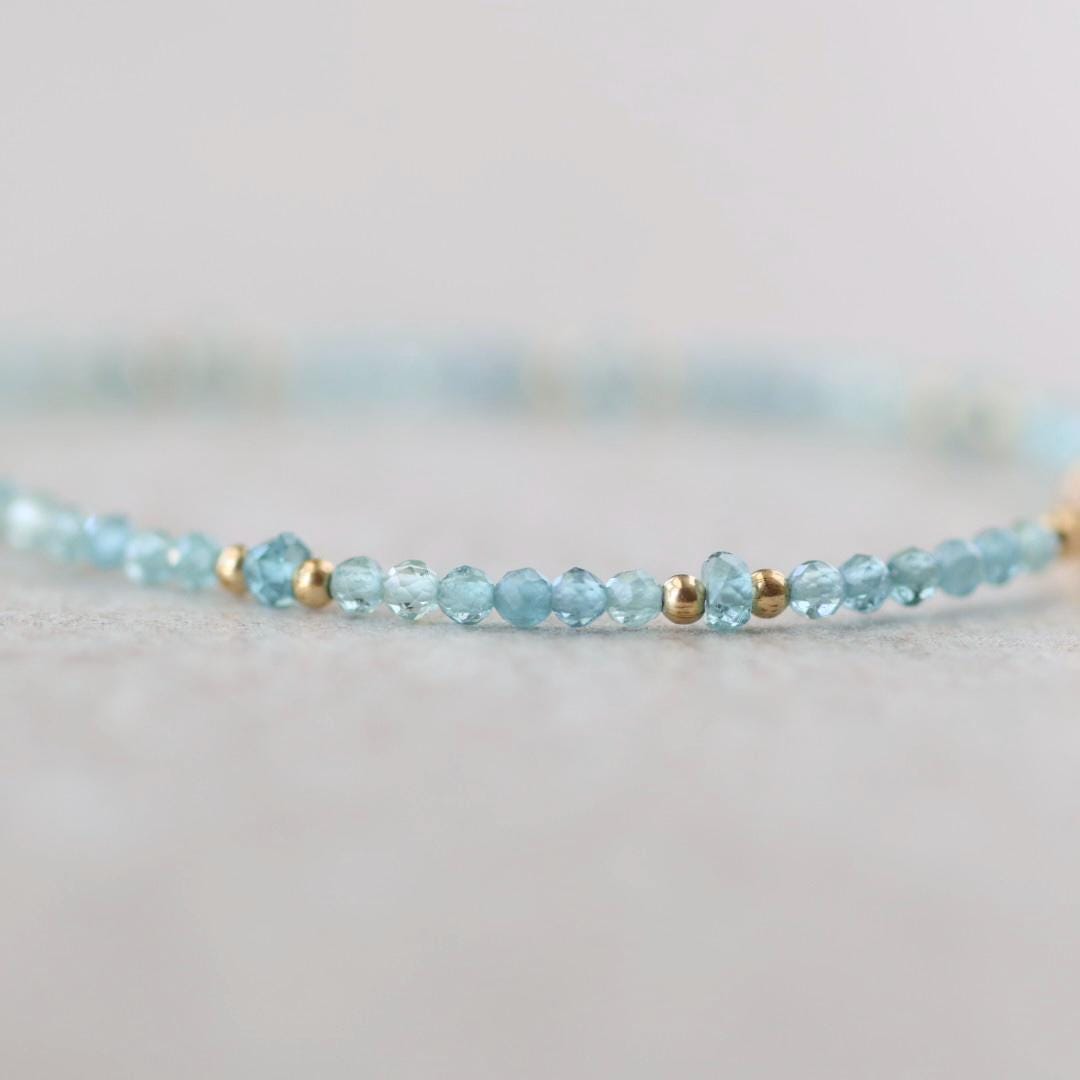 Tiny Blue and Yellow Tourmaline Bracelet