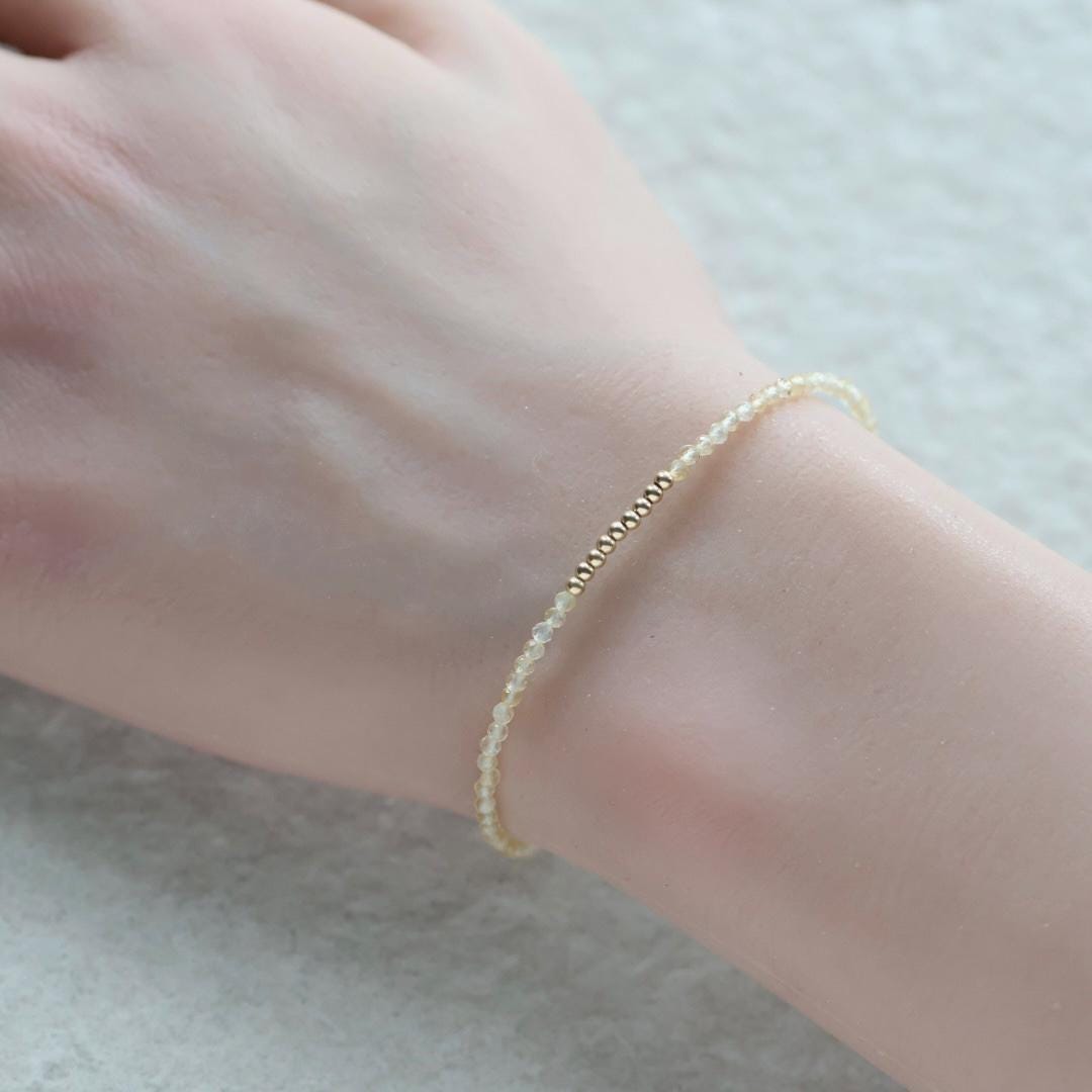 Tiny Citrine Gold Filled Bracelet