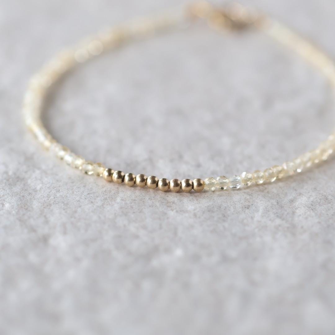 Tiny Citrine Gold Filled Bracelet