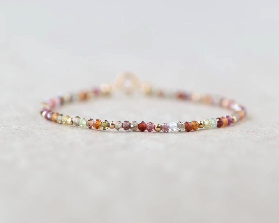 Tiny Colorful Sapphire Bracelet
