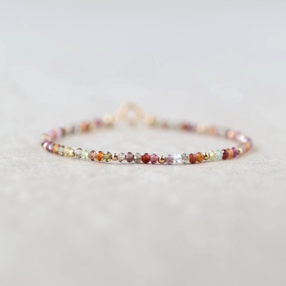 Tiny Colorful Sapphire Bracelet