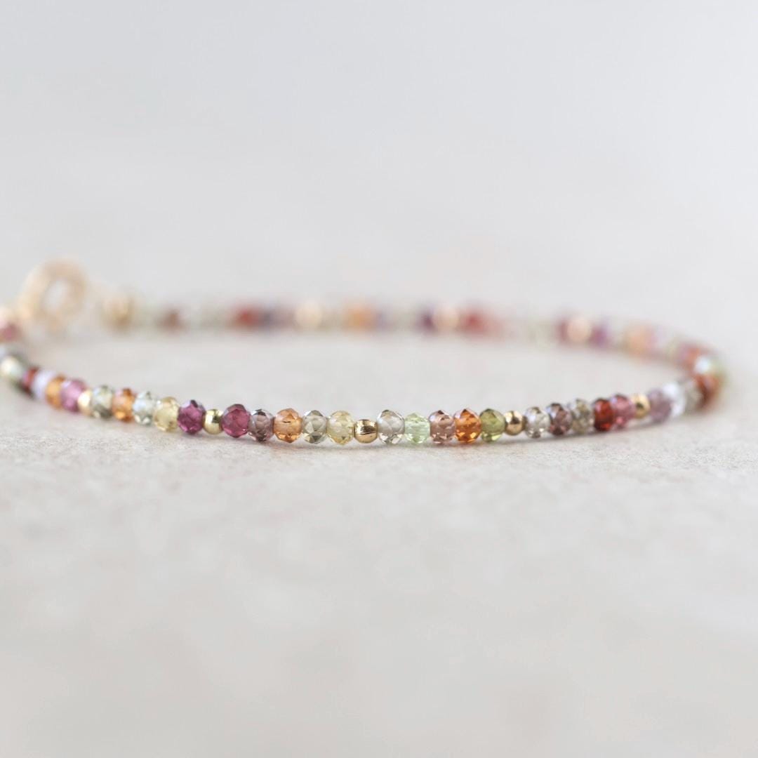 Tiny Colorful Sapphire Bracelet