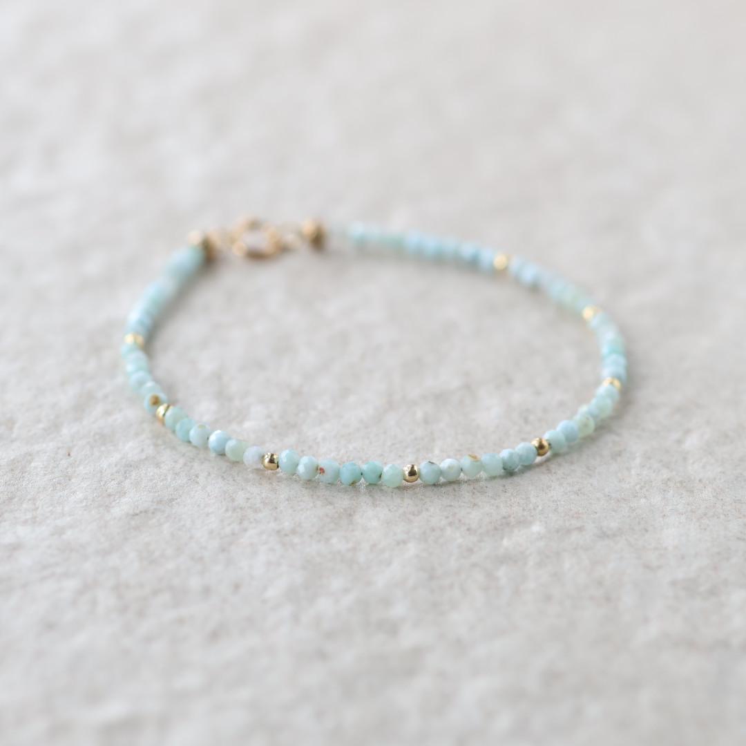 Tiny Domenican Larimar Bracelet