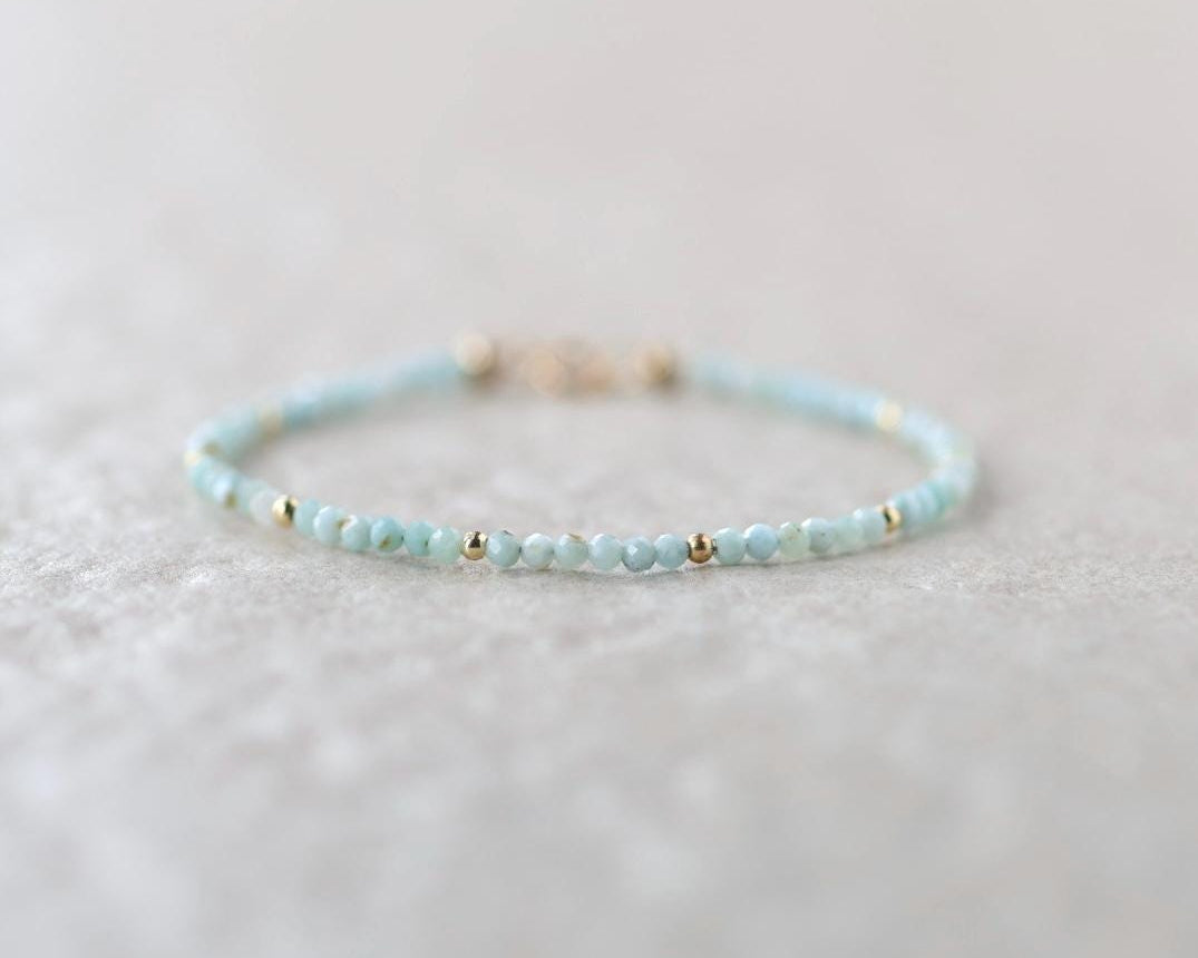 Tiny Domenican Larimar Bracelet