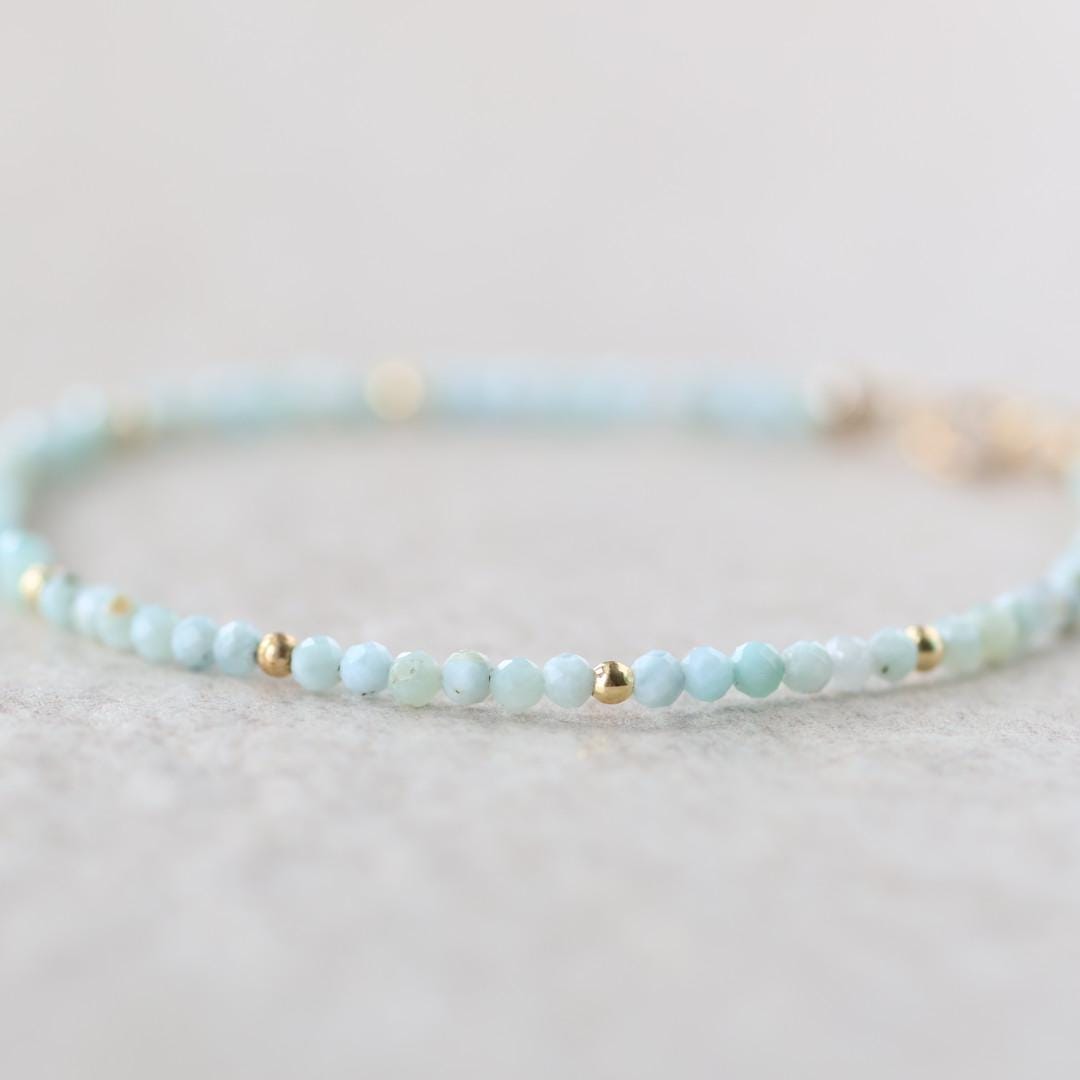 Tiny Domenican Larimar Bracelet