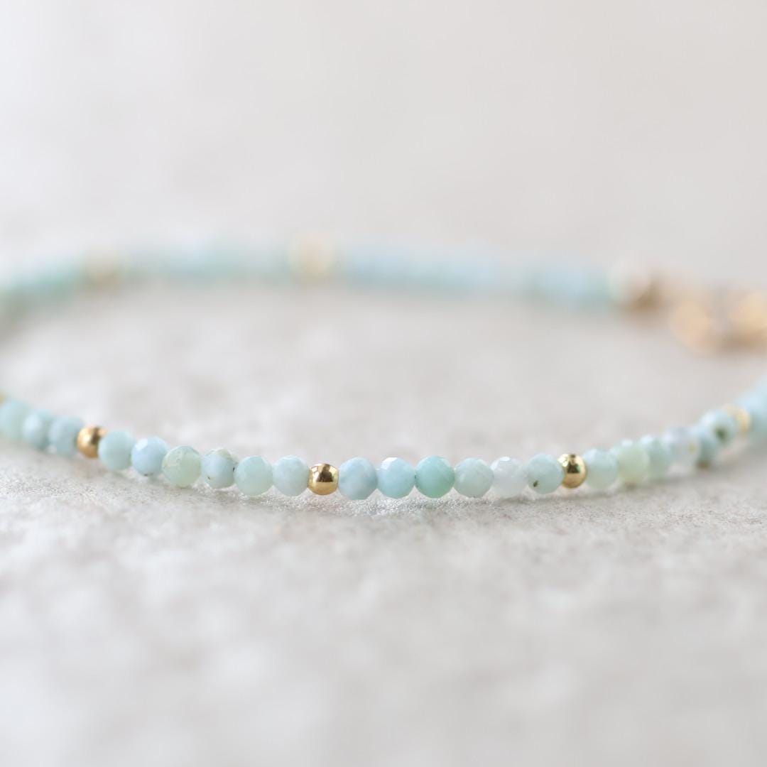 Tiny Domenican Larimar Bracelet