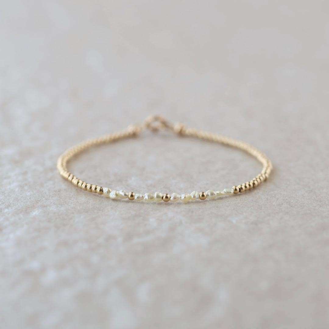 Tiny Japanese Akoya Keshi Pearl Bracelet