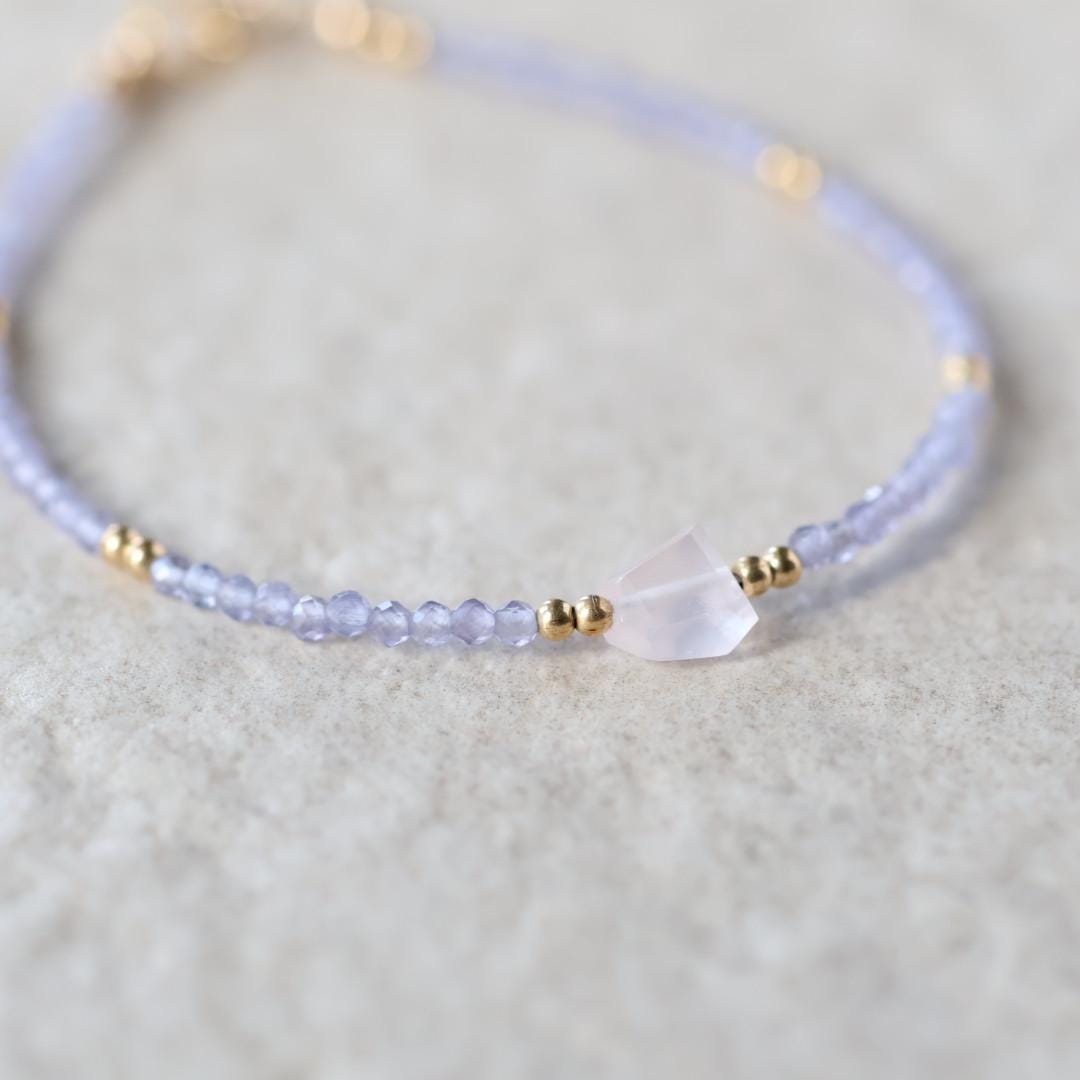 Tiny Lavender Quartz and Rose Quartz Bracelet