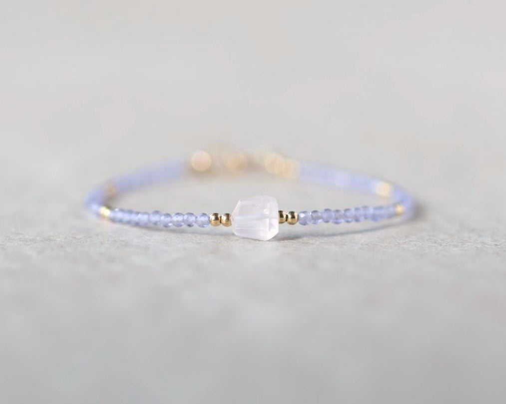 Tiny Lavender Quartz and Rose Quartz Bracelet