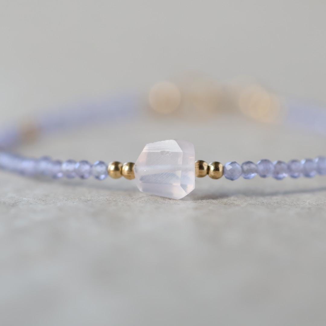 Tiny Lavender Quartz and Rose Quartz Bracelet