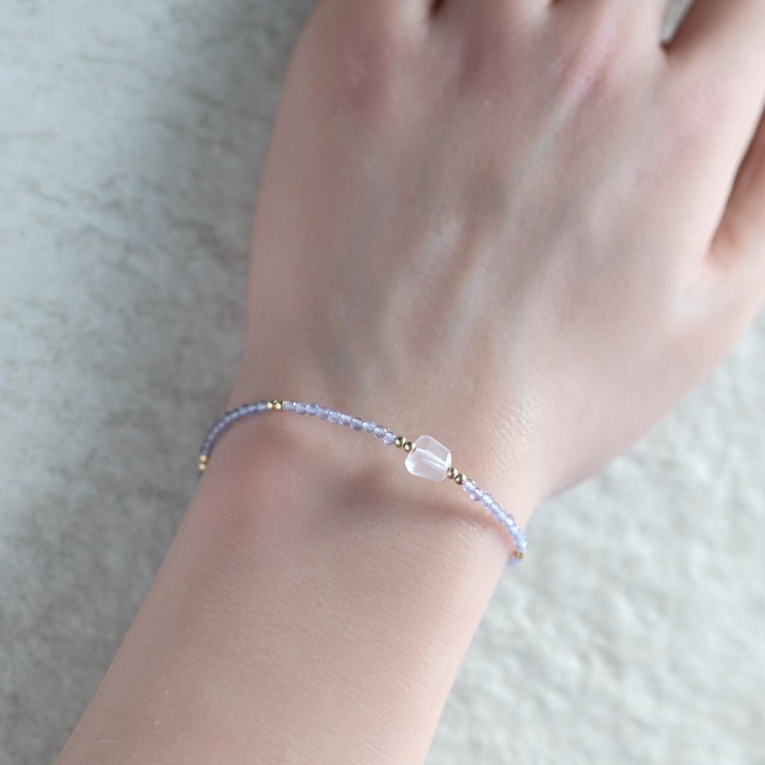 Tiny Lavender Quartz and Rose Quartz Bracelet