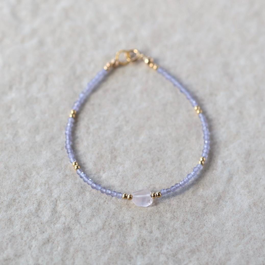 Tiny Lavender Quartz and Rose Quartz Bracelet
