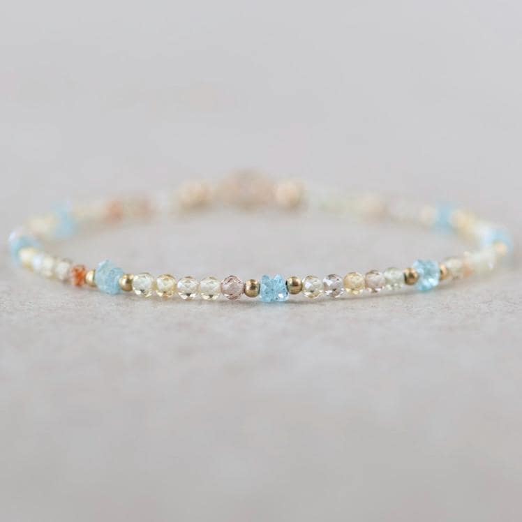 Tiny Blue and Yellow Zircon Bracelet