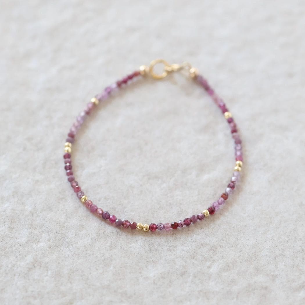 Tiny Natural Ruby Beaded Bracelet