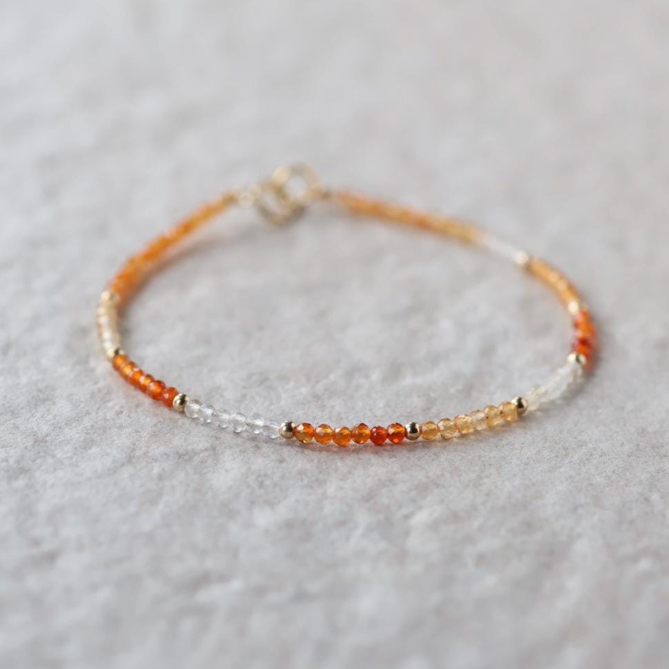 Dainty Mexican Fire Opal Bracelet