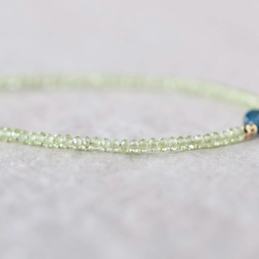 Tiny Peridot and London Blue Topaz Bracelet