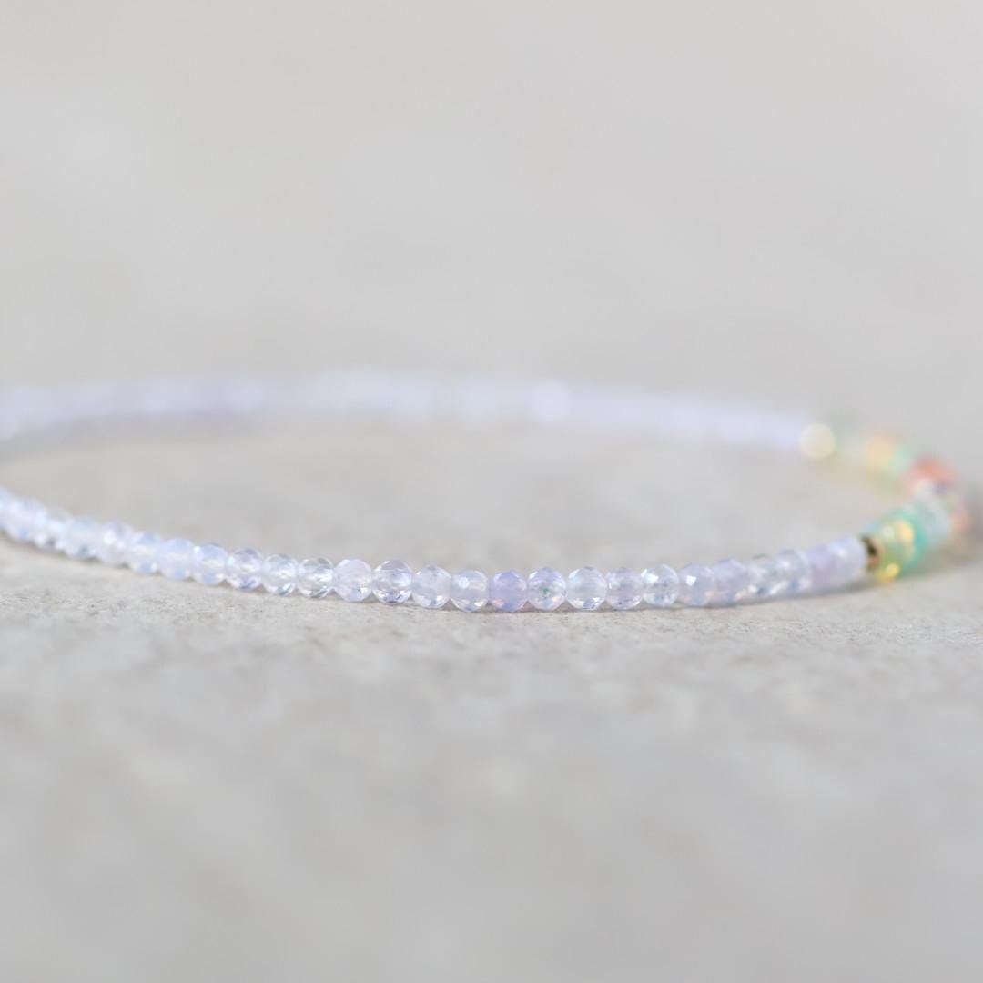 Tiny Purple an Pastel Opal Bracelet