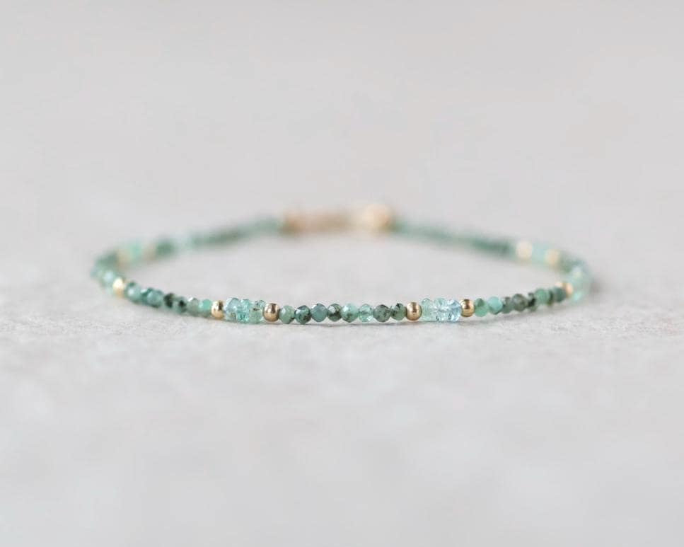 Tiny Zambian Emerald Bracelet