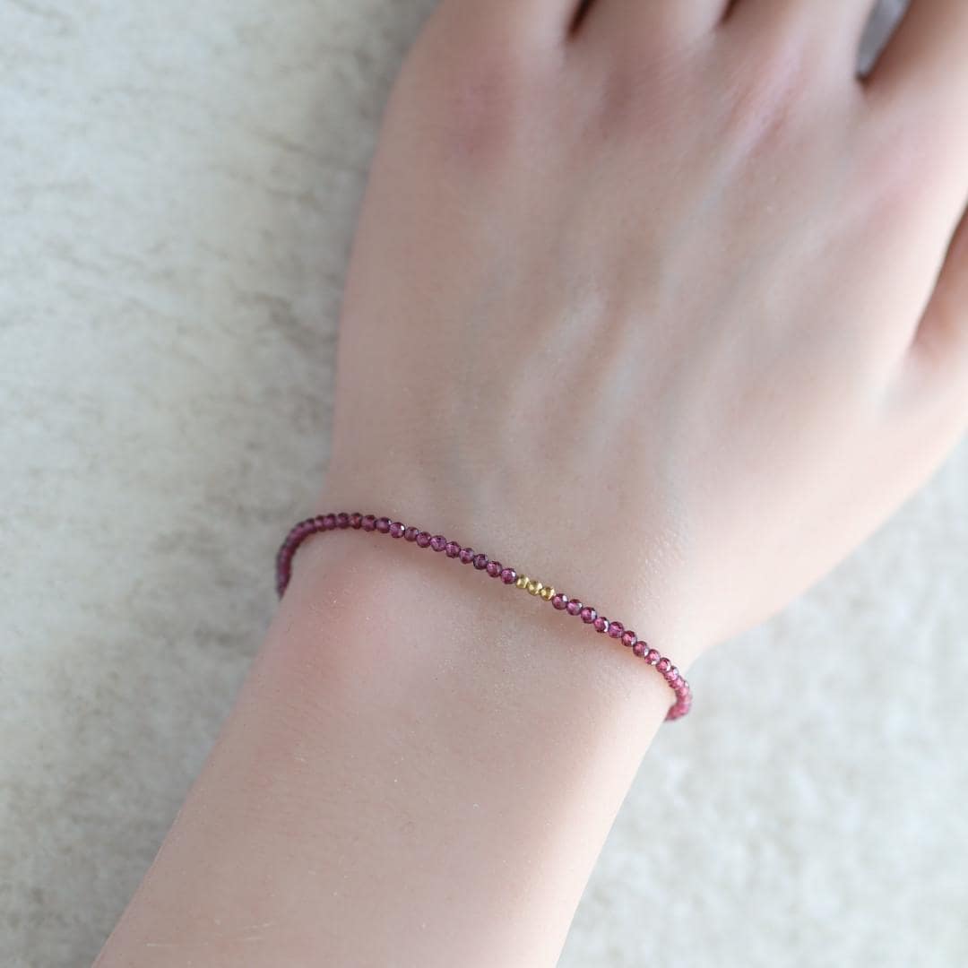 Tiny Rhodolite Garnet Bracelet