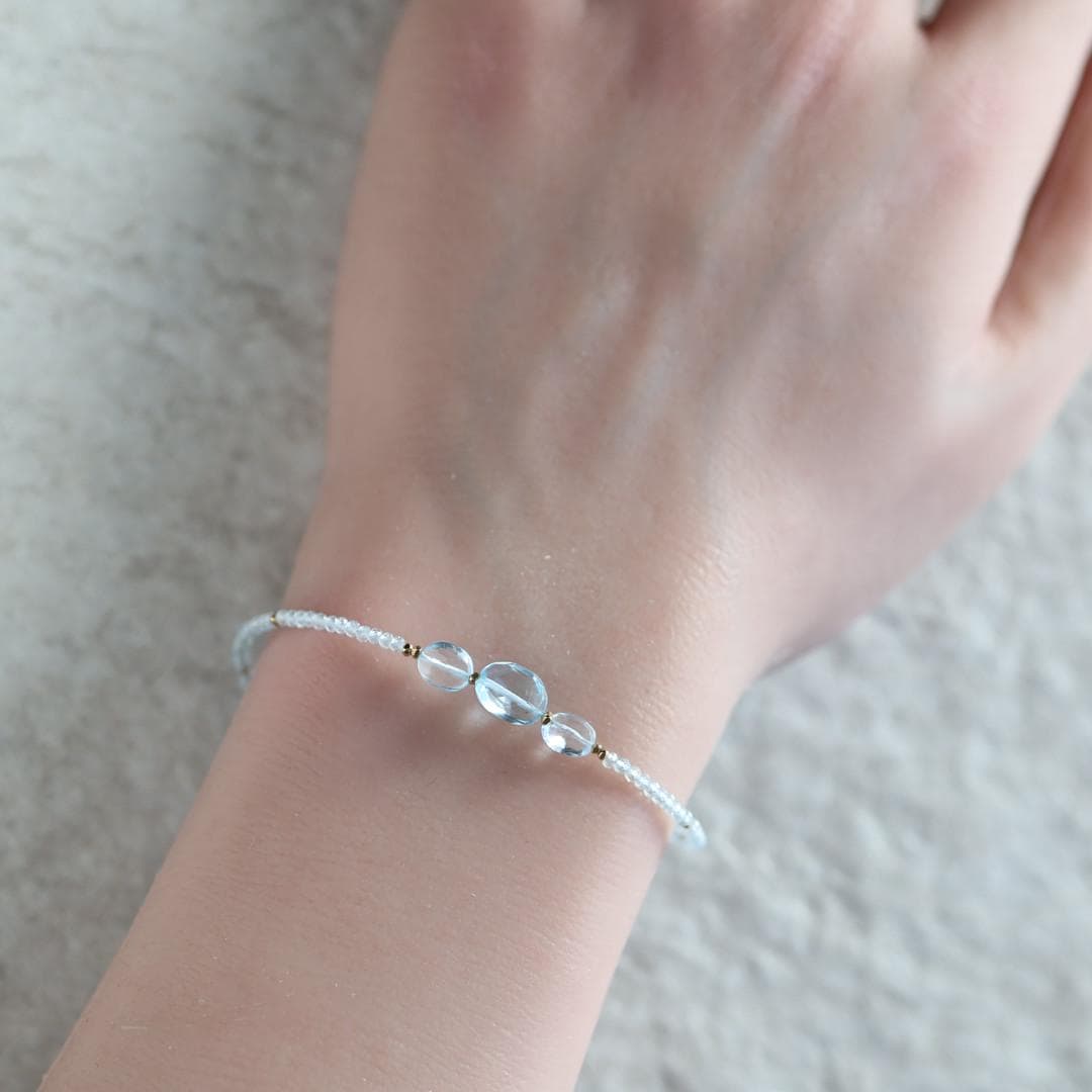 Tiny Sky Blue Topaz Bracelet