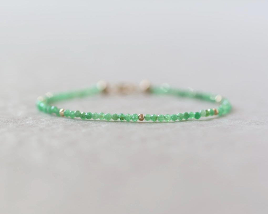 Tiny Tsavorite Garnet Bracelet