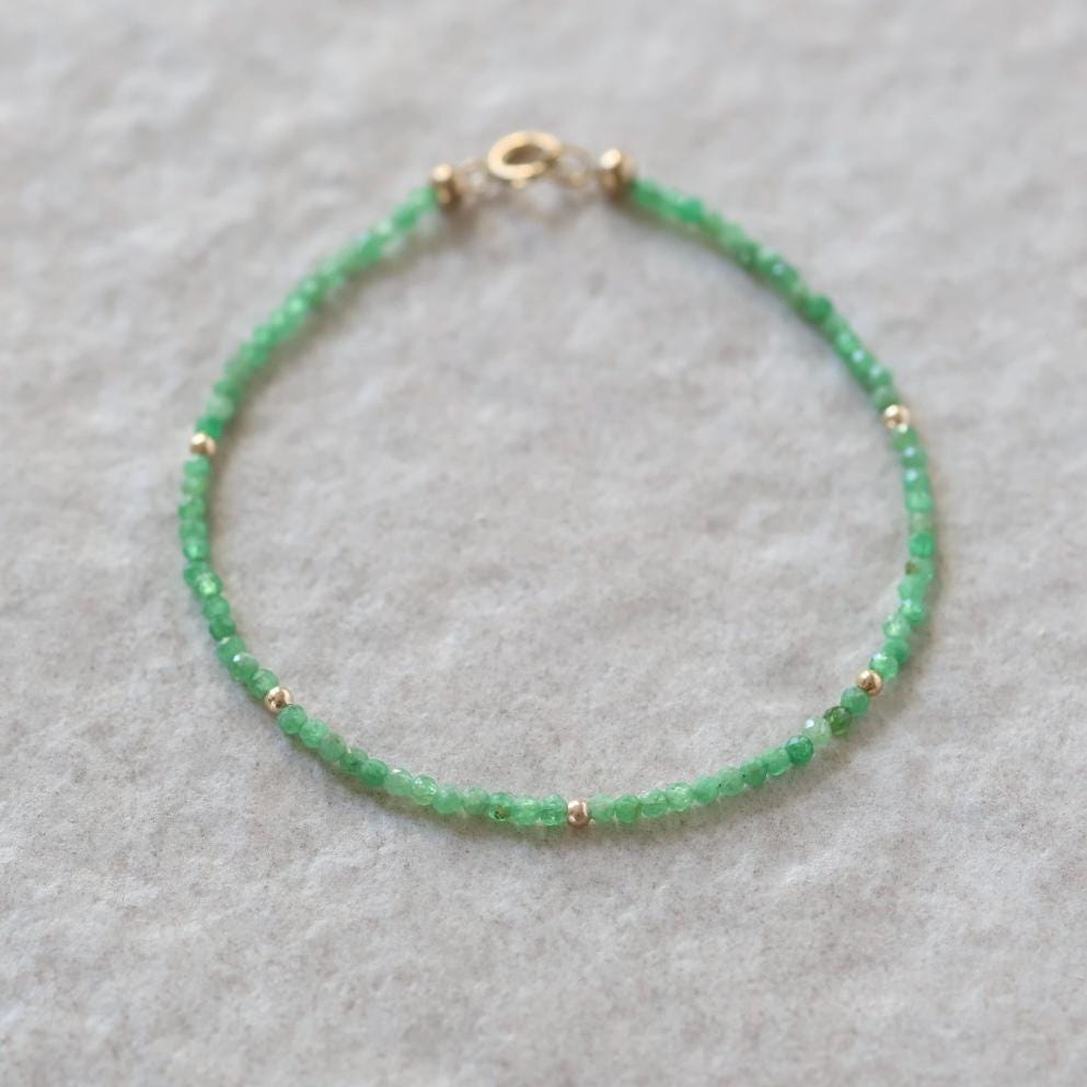 Tiny Tsavorite Garnet Bracelet