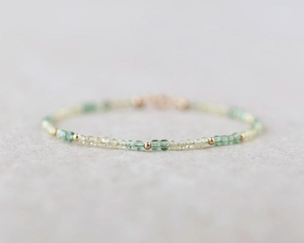 Tiny Yellow and Green Apatite Bracelet