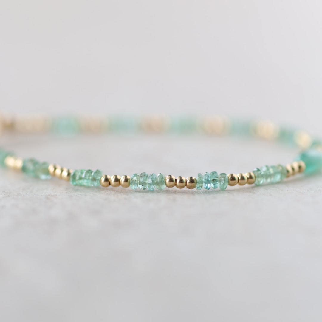 Tiny Zambian Emerald Bracelet