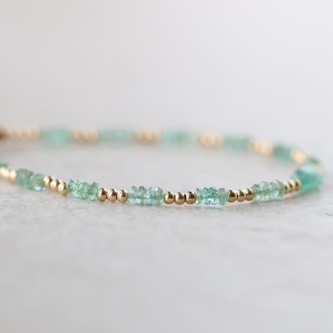 Tiny Zambian Emerald Bracelet