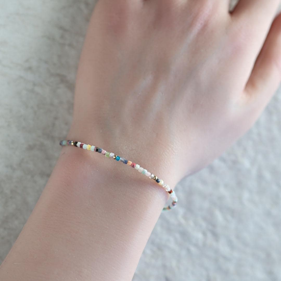 Tiny Colorful Multi Gemstone Bracelet
