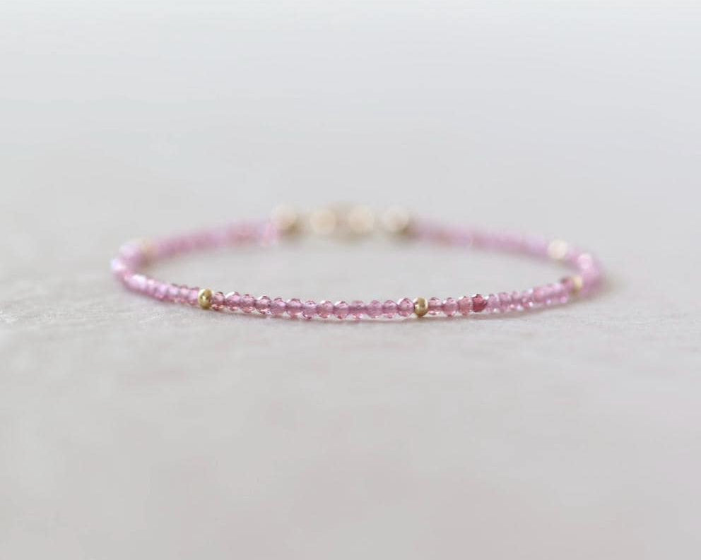 Tiny Pink Garnet Bracelet